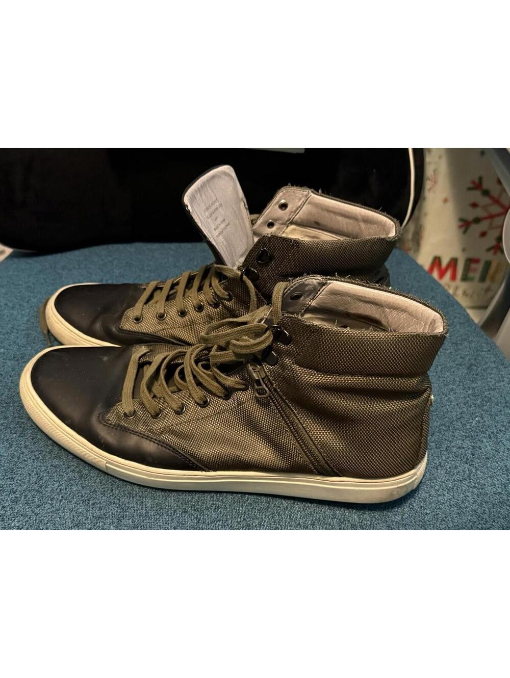 TCG Bomber Jacket Green Canvas Mid Top Zipper Lifestyle Sneakers Shoes Sz 44 11